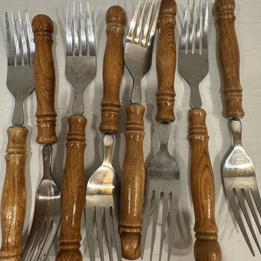 Harbor House / LIFETIME Old Homestead Wood Handle Flatware Lot 40 Pieces - Picture 5 of 14